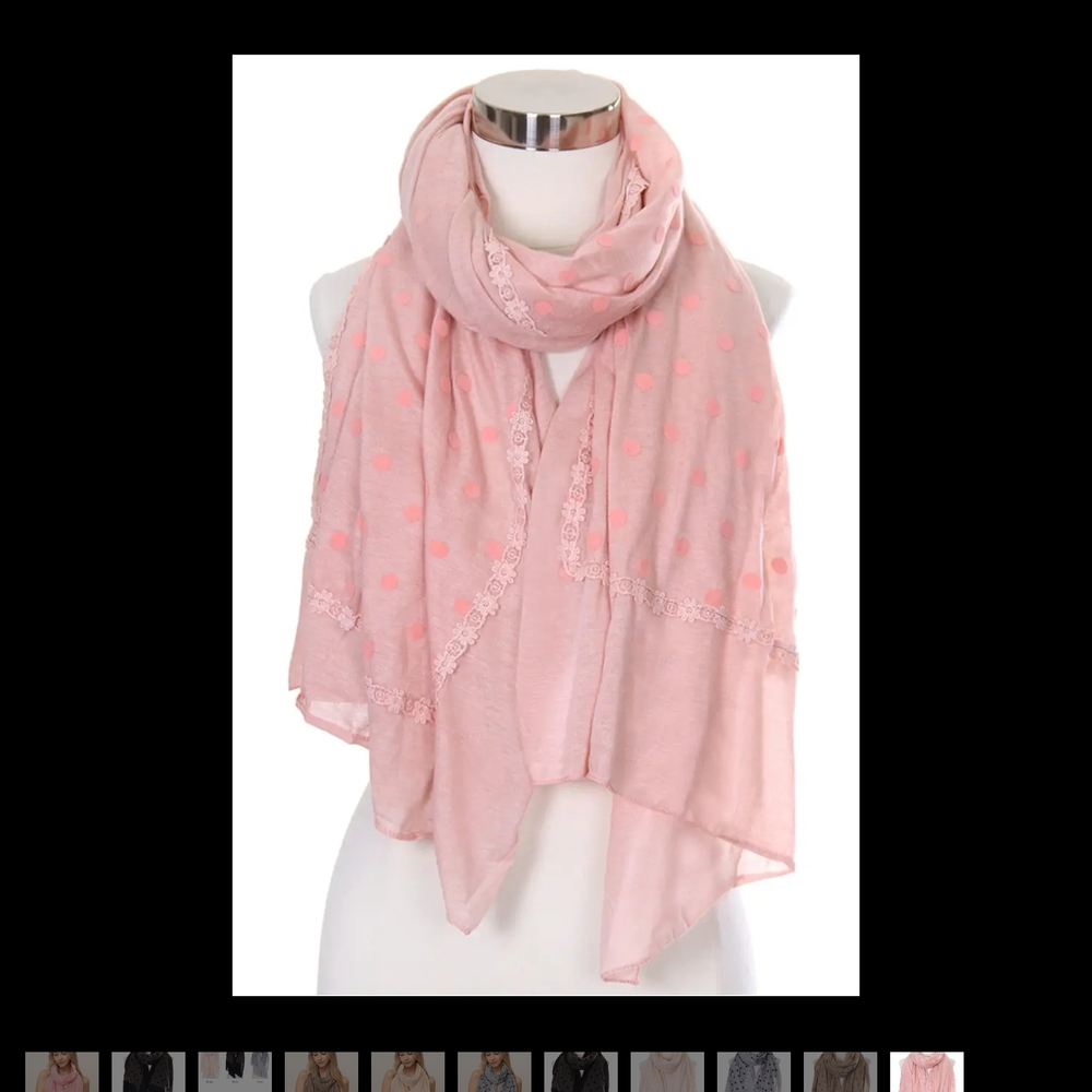Pink Crinkled Wrap Scarf with Airy Texture